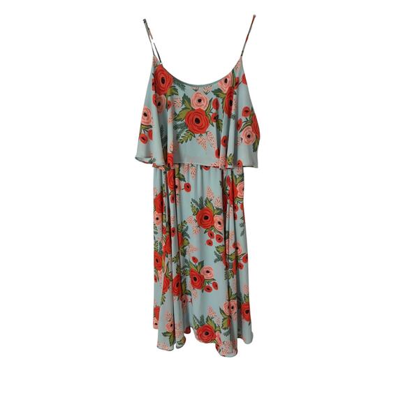 Anthropologie Paper Crown Rifle Paper Co Poppy Fields Dress Small EUC Floral - Picture 1 of 5